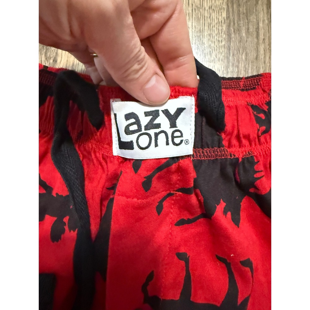 Lazy One PJ Pant Classic Moose Red Unisex Large Red Adult Cotton Elastic NEW - Picture 4 of 12